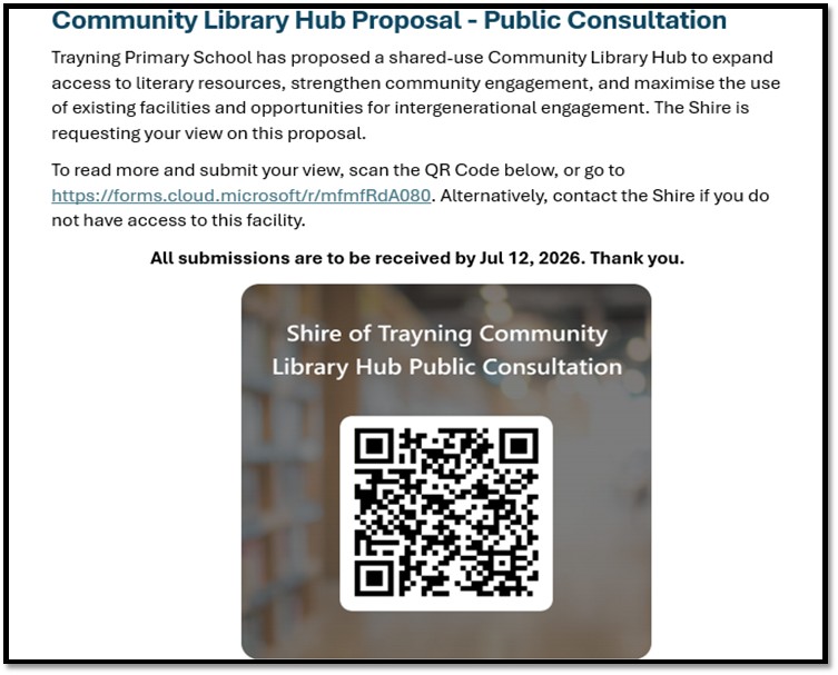 Community Consultation - Community Library Hub Proposal 