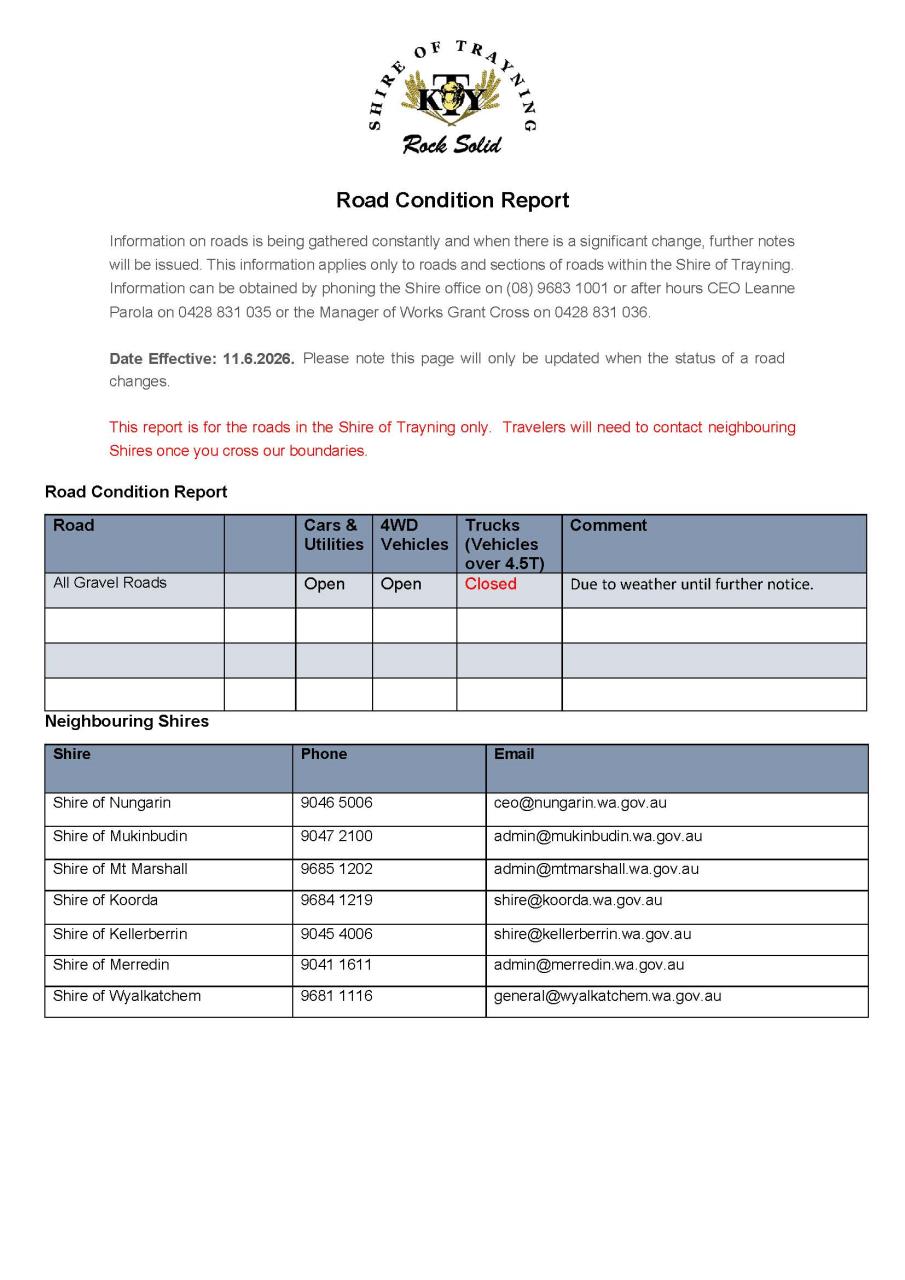 Temporary Road Closure